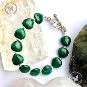 Malachite Hearts Healing Bracelet